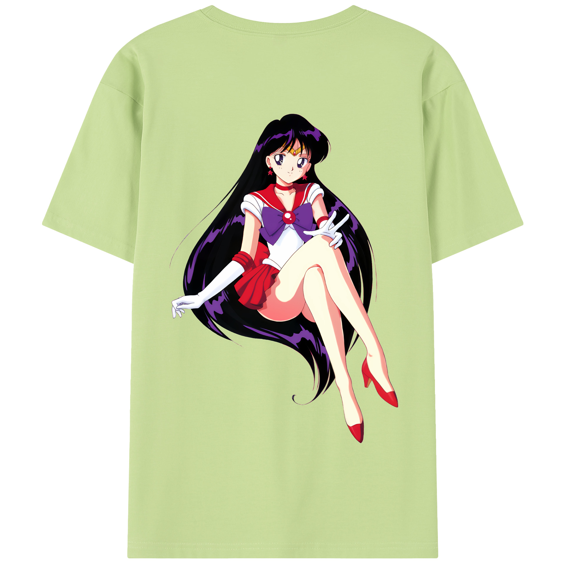 （画像用） 美少女戦士セーラームーン 火野レイ ひの レイ Sailor Moon Hino Rei （セーラーマーズ,Sailor Mars） 綿100％半袖Tシャツ（背面プリント）